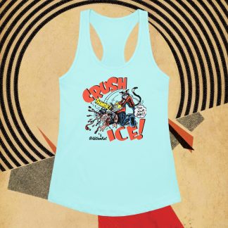 'Crush ICE' Aktion Kat! fitted racerback tank top