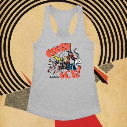 'Crush ICE' Aktion Kat! fitted racerback tank top - Image 4