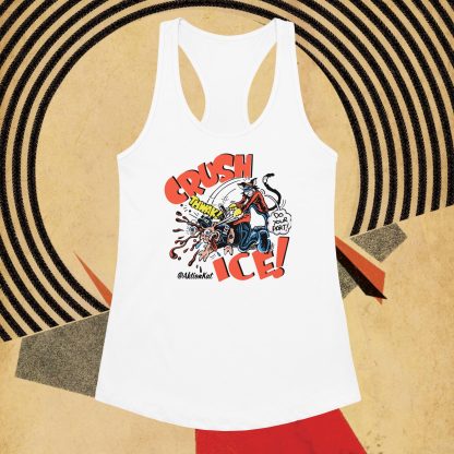 'Crush ICE' Aktion Kat! fitted racerback tank top - Image 2